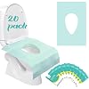 Toilet Seat Covers Disposable 20 Pack, Faster use-Sticker Free XL Waterproof Toilet Seat Cover for Adults and Kids Potty Training,Travel Accessories for Public Restrooms,Airplane