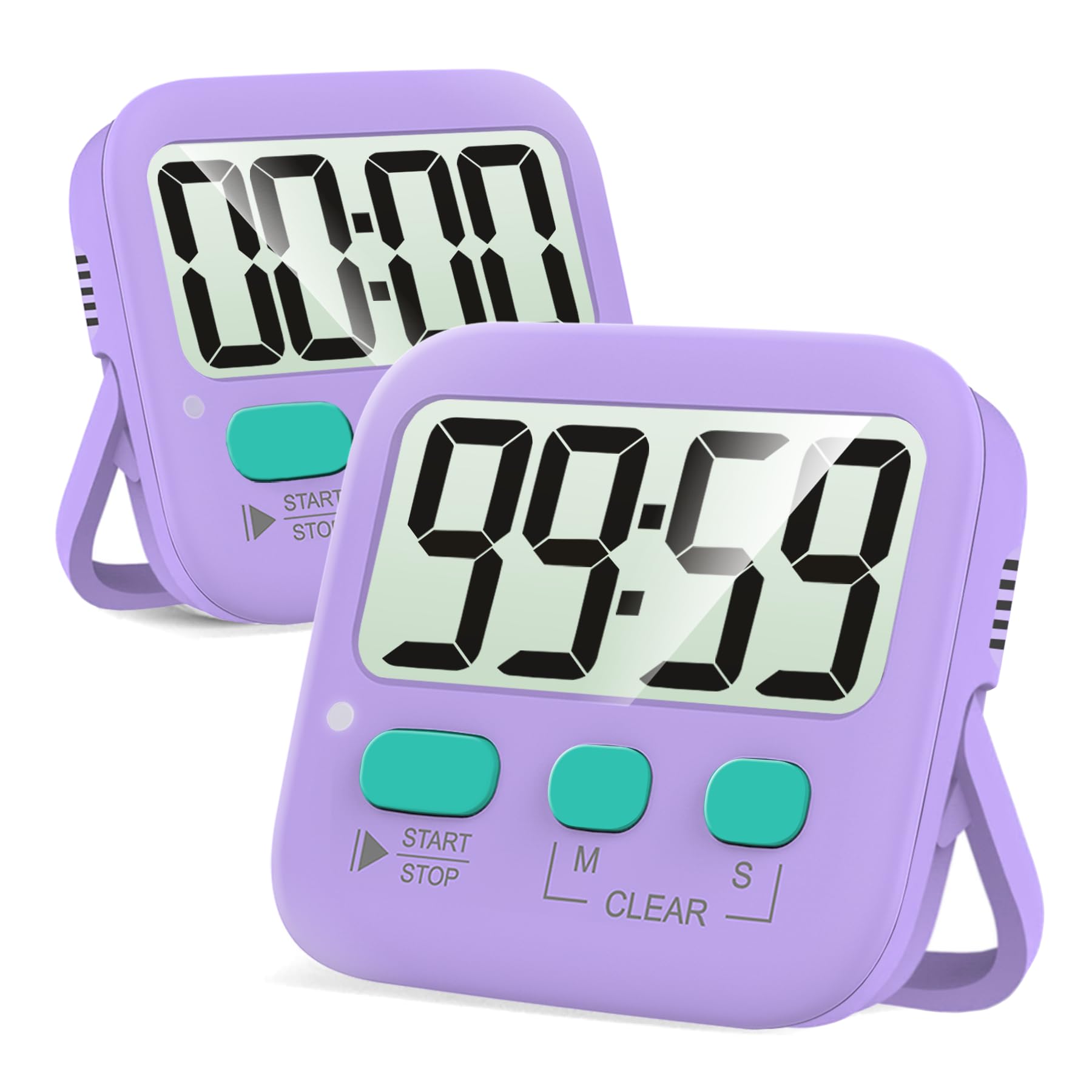 Antonki 2 Pack Digital Timer for Kids, Magnetic Countdown Kitchen Timers for Cooking, Egg, Classroom, Teacher, Exercise, Study, Oven - Battery Included