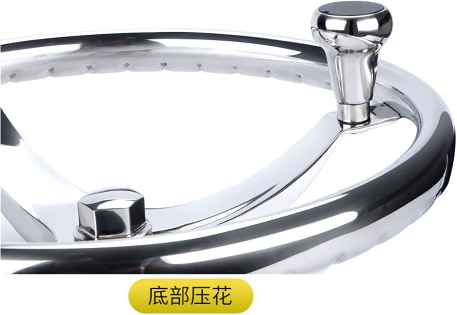 Stainless Steel Boat Steering Wheel, 3 Spoke, 13-1/2 "Dia, With 1/2" or 5/8" Nut(Orange)