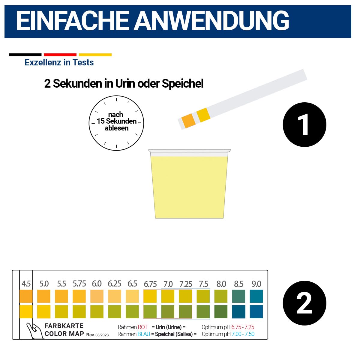 100x pH Teststreifen für Urin & Speichel | ph Wert Test | Säure-Basen-Balance (Übersäuerung)