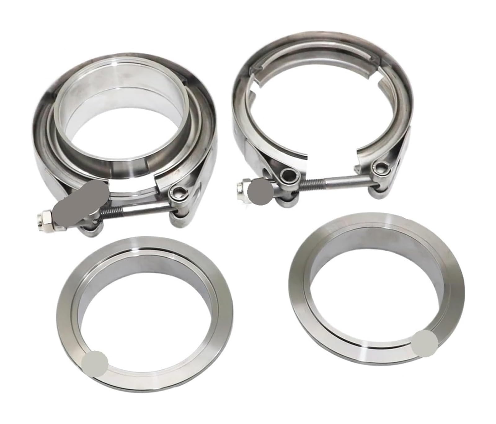 Fascette per tubi flessibili, Kit Flangia Maschio Femmina for Tubo Di Scarico Con Morsetto Turbo Vband In Acciaio Inossidabile Universale Da 1,5-6 Pollici
