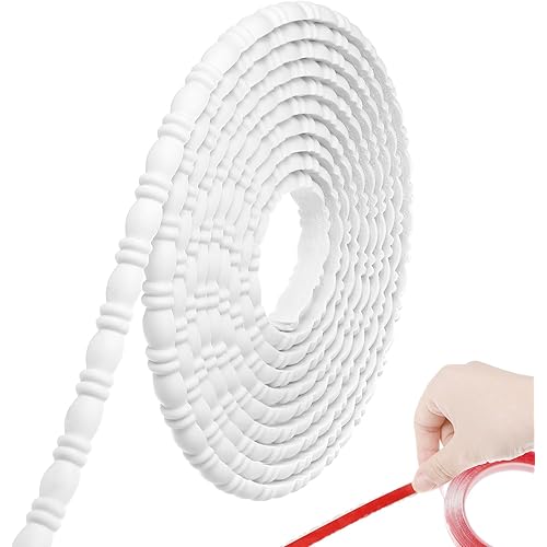 Roowest Flexible Molding Trim Peel and Stick for Walls 10ft Decorative DIY Wall Trim for Bathroom Mirror Frame Border Backsplash Tile Ceiling Cabinet TV Wall Edge (10mm,Gourd)