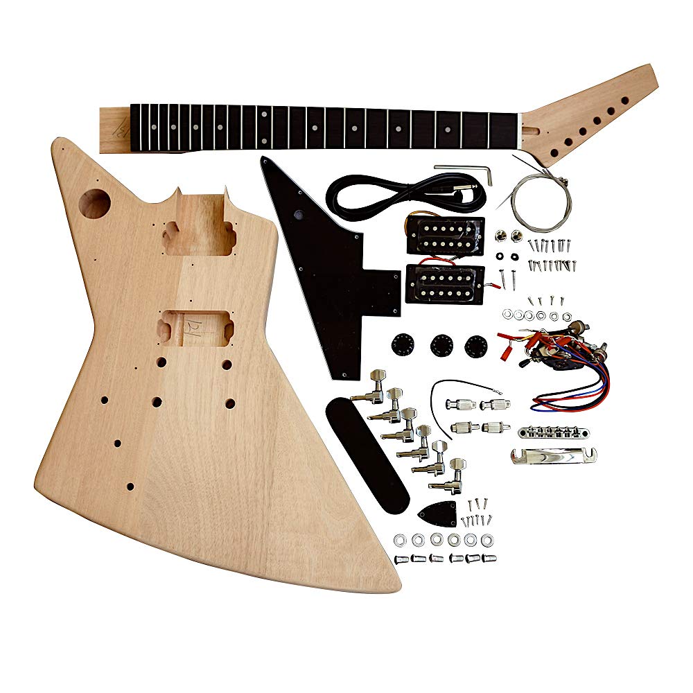 Coban Guitars Electric Guitar DIY Left Handed Kit EXPLB Black Fittings