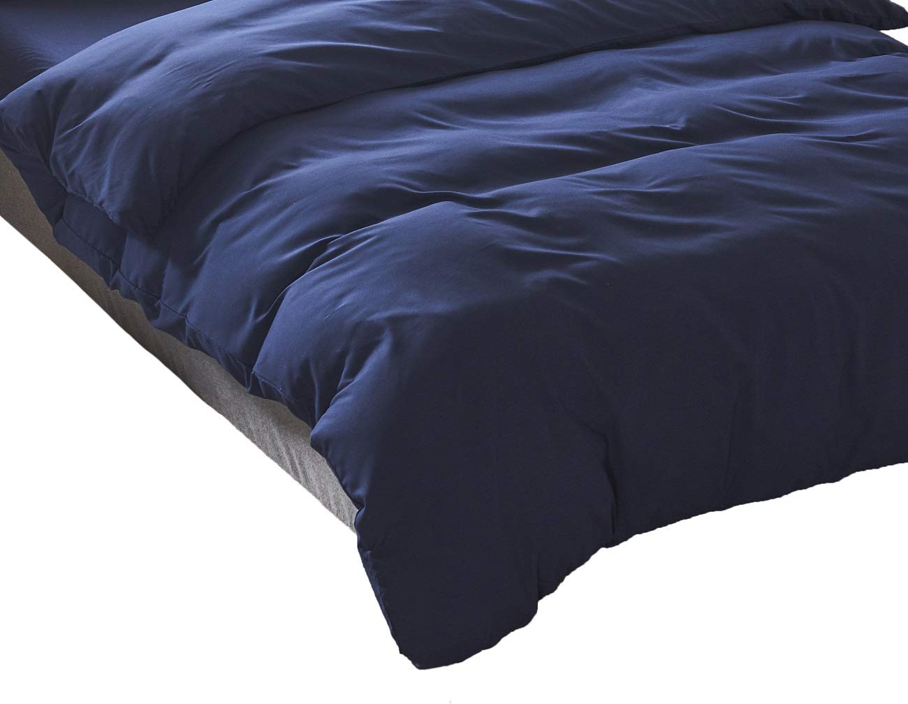 beaute ネイビー　 掛け布団カバー 210×210cm Amazon｜掛けふとんカバー クイーン 210x210cm ネイビー 綿混 無地