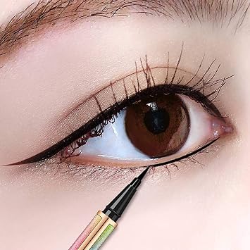 Magik 2 Pack Marble Cat Eye Bold Eye Liquid Fast-dry Long-lasting Waterproof Eyeliner (Galaxy, Sponge Tip, Black)