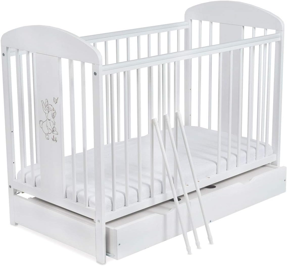 Lit Pour Bebe A Barreaux Tomi 18 Lapin Barriere Avec Trois Barreaux Amovibles Version Avec Tiroir Avec Matelas Blanc Amazon Fr Bebe Et Puericulture