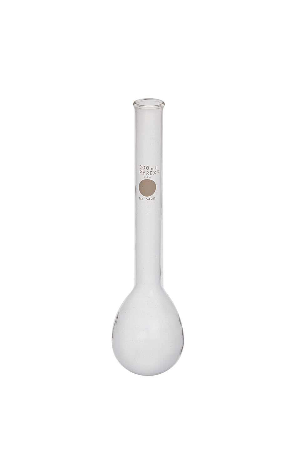 Corning Pyrex Borosilicate Glass Round Bottom Kjeldahl Flask with Long Neck, 800ml Capacity (Case of 18)
