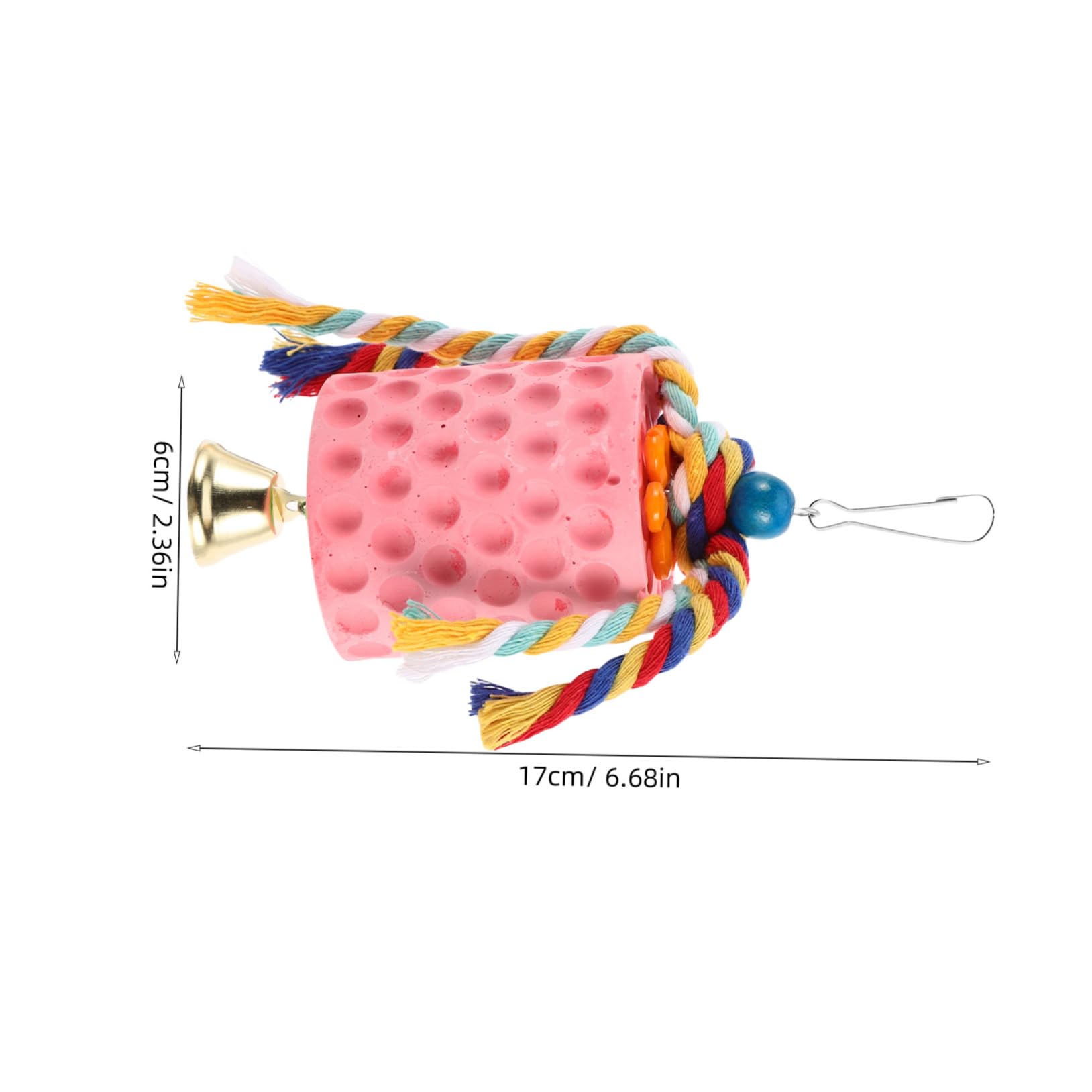 Hemoton Mineral Block Toy for Grinding Stone Bell Promotes Healthy Beak for Cockatiels Grey