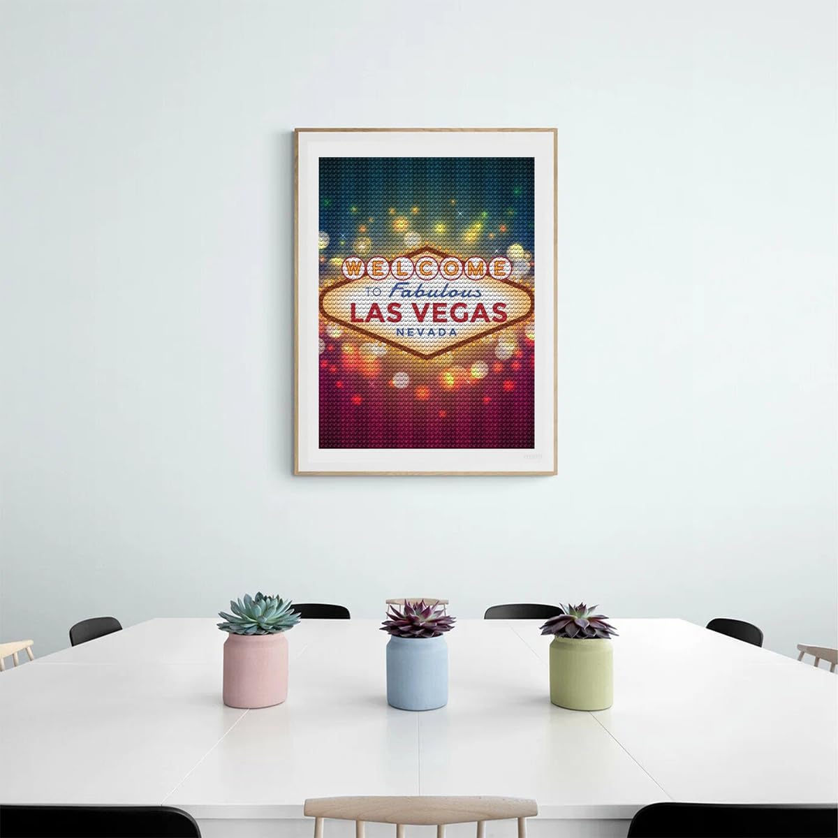 YEEIFFD Welcome Las Vegas Diamond 5D Painting Full Round Drill Art Picture DIY Home Wall Decor for Beginners Adults 12 x 16 inch