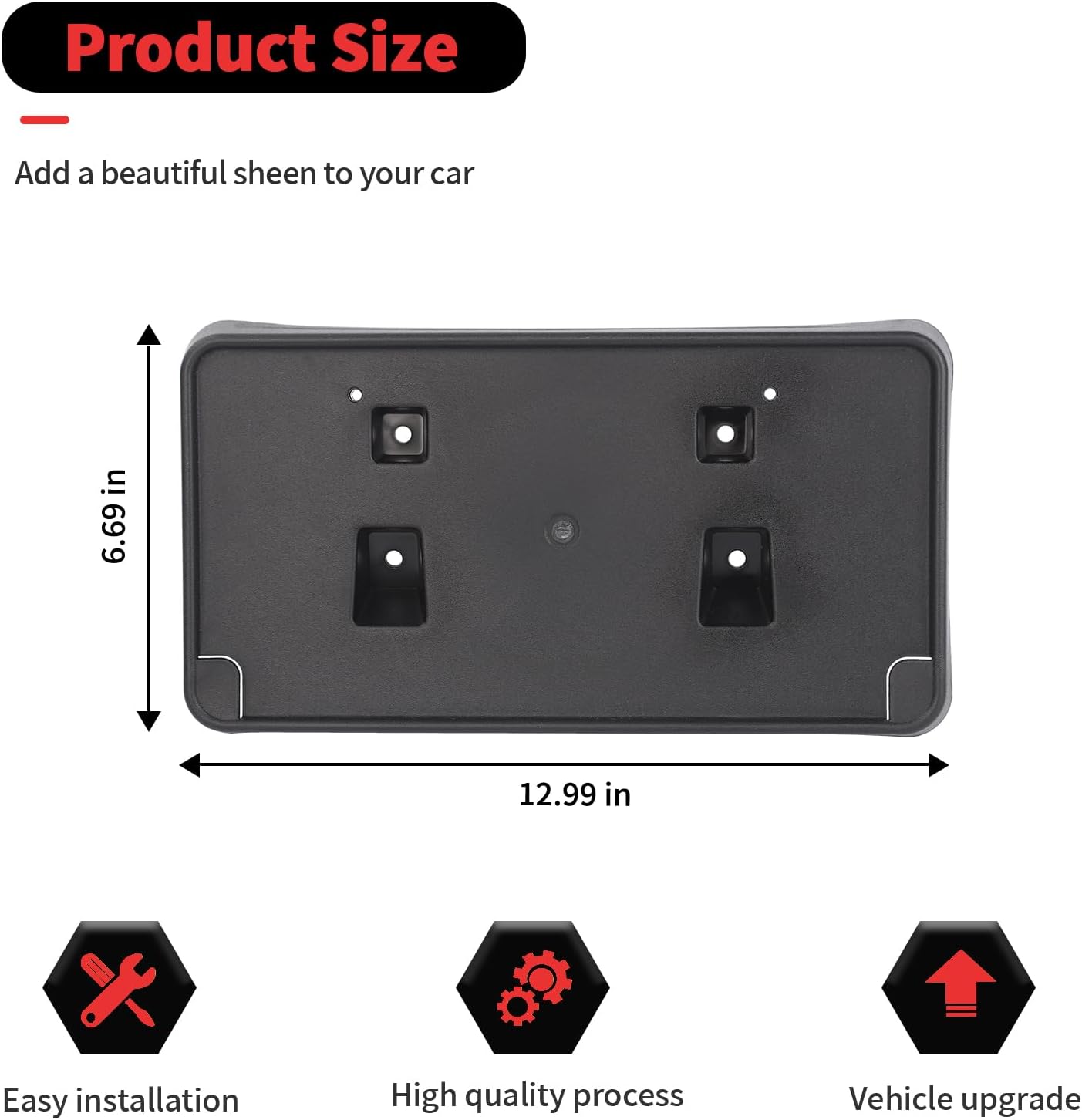 RT-TCZ License Plate Holder Front License Plate Frame Mount Bracket Accessories for Jeep Cherokee 2014 2015 2016 2017 2018