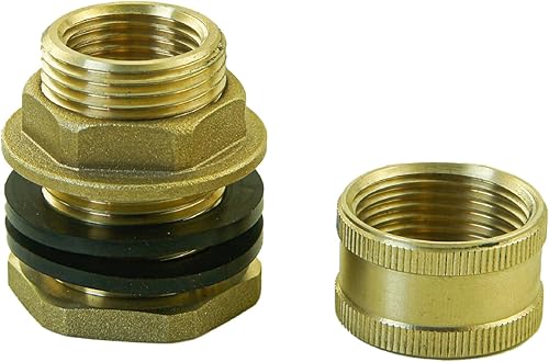 Miniatura 4 de Pack of 3 Brass Bulkhead Fitting for Water Tanks and More Leak proof 12" Female to 34" GHT Male Connector