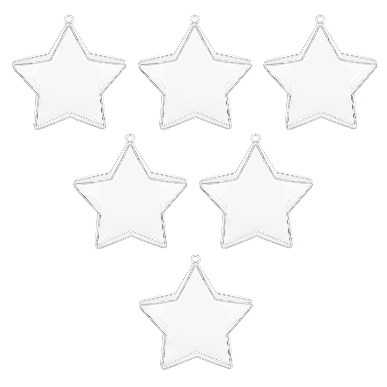 Jazuaiao 6Pcs Clear Fillable Sphere for Christmas Tree Transparents Ornament Baubles Holiday Decorations Home Decoration