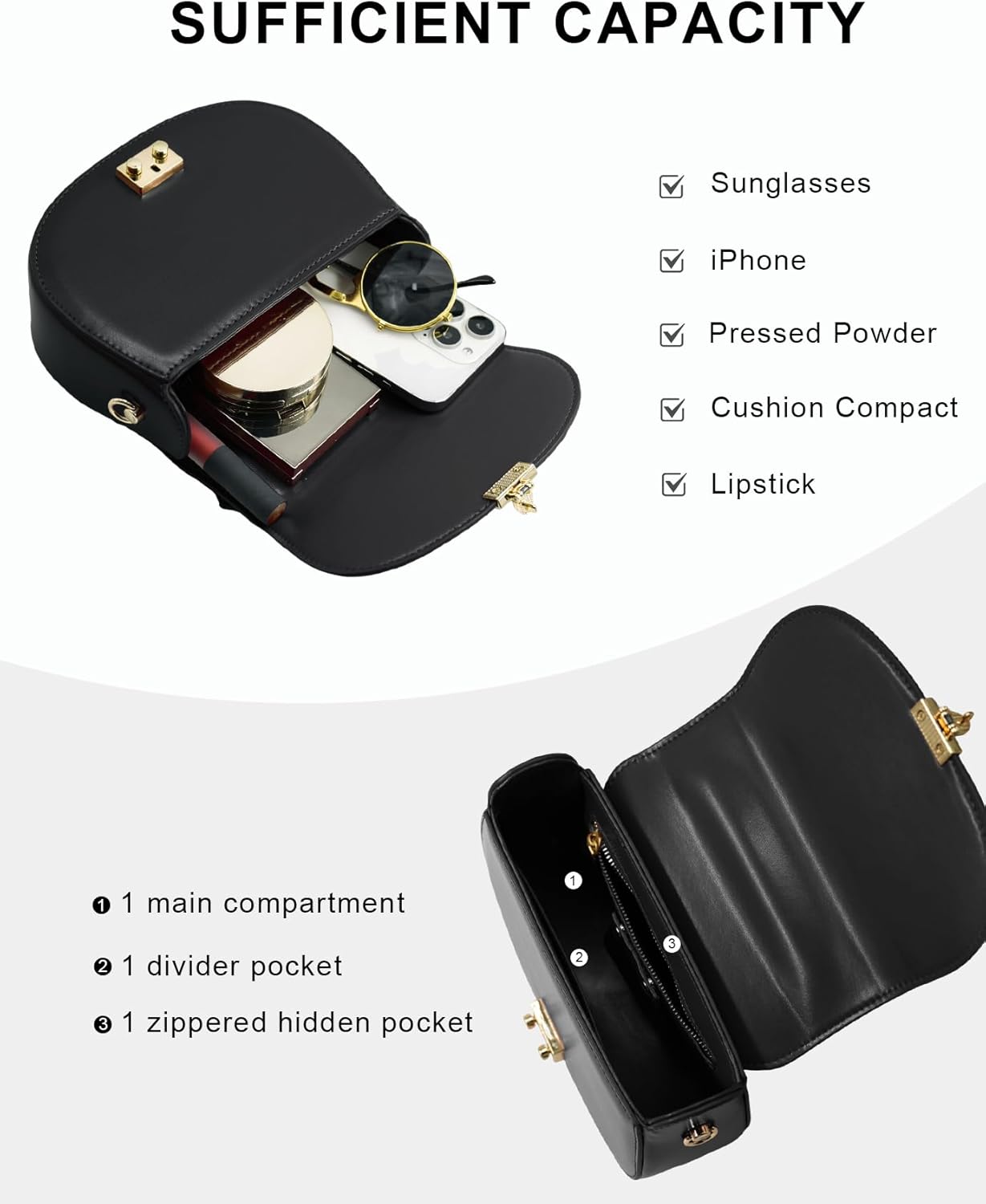 Leather Crossbody Bag for Women Shoulder Bag for Women Top Handle Purse CrossBody Bag with Adjustable Strap - Image 5