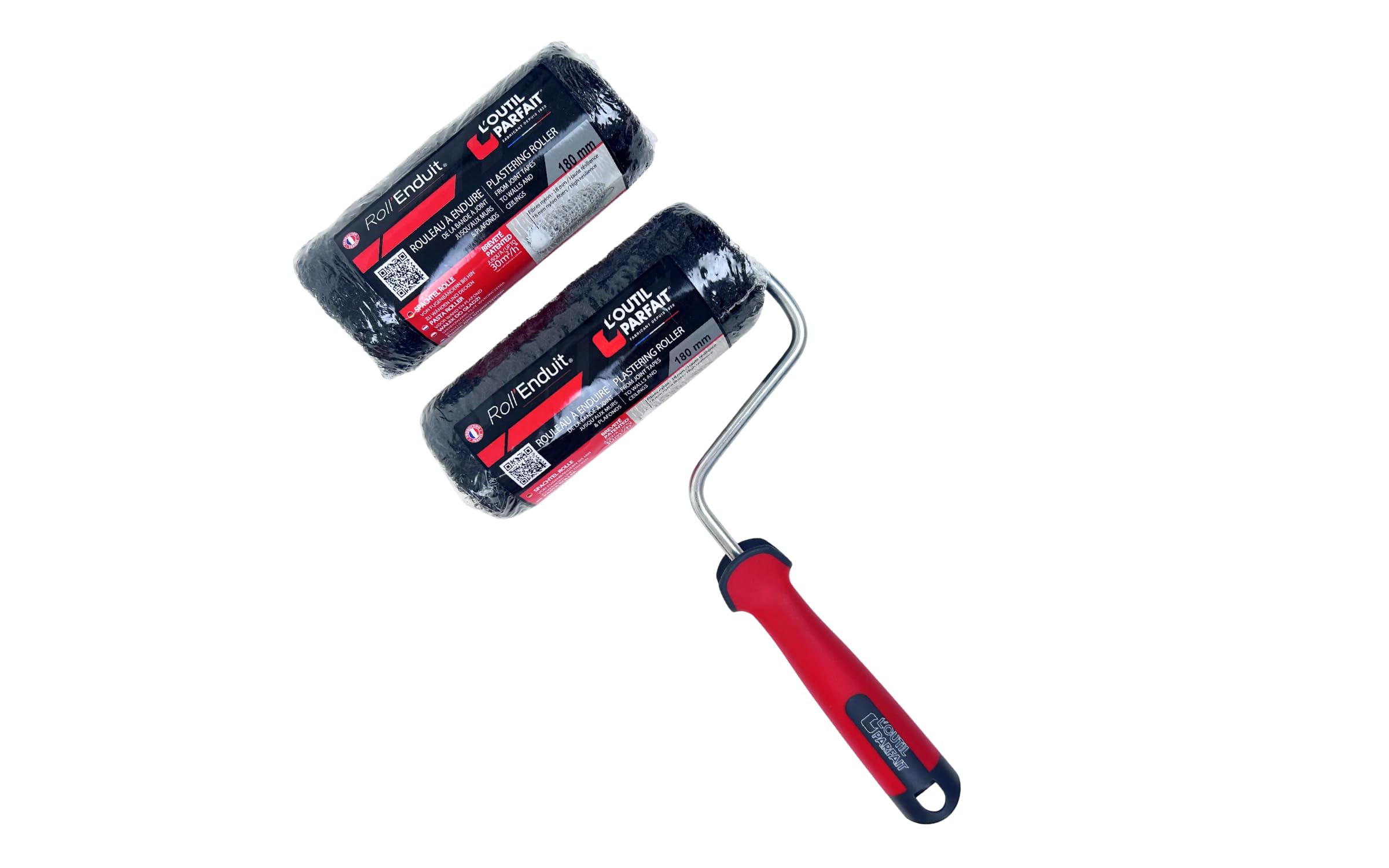 L'OUTIL PARFAIT Rouleau à Enduire Roll'Enduit® 180 mm avec Recharge, pour Murs et Plafonds