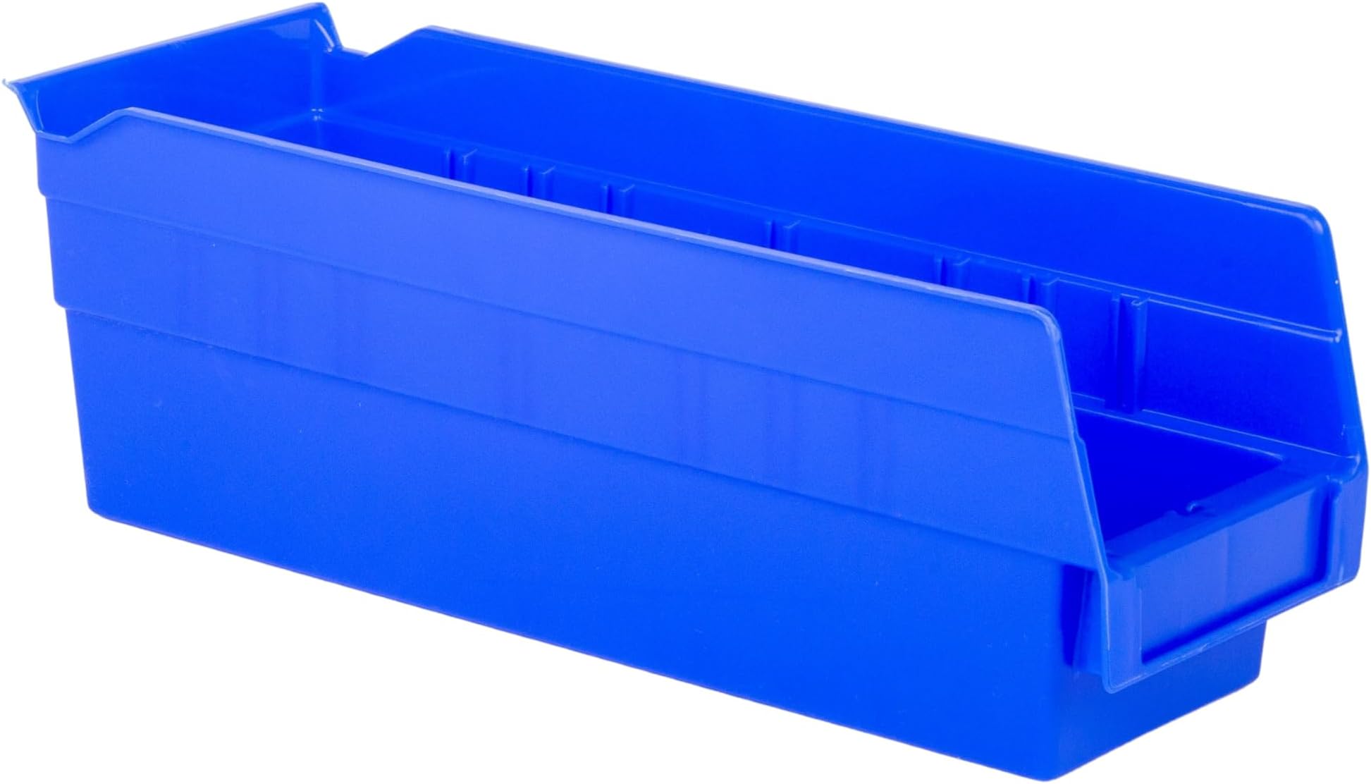 Hudson Exchange 12 x 4 x 4'' Plastic Nesting Storage Boxes, 12'' Shelf Bin Container - 10 lb Capacity (Blue)