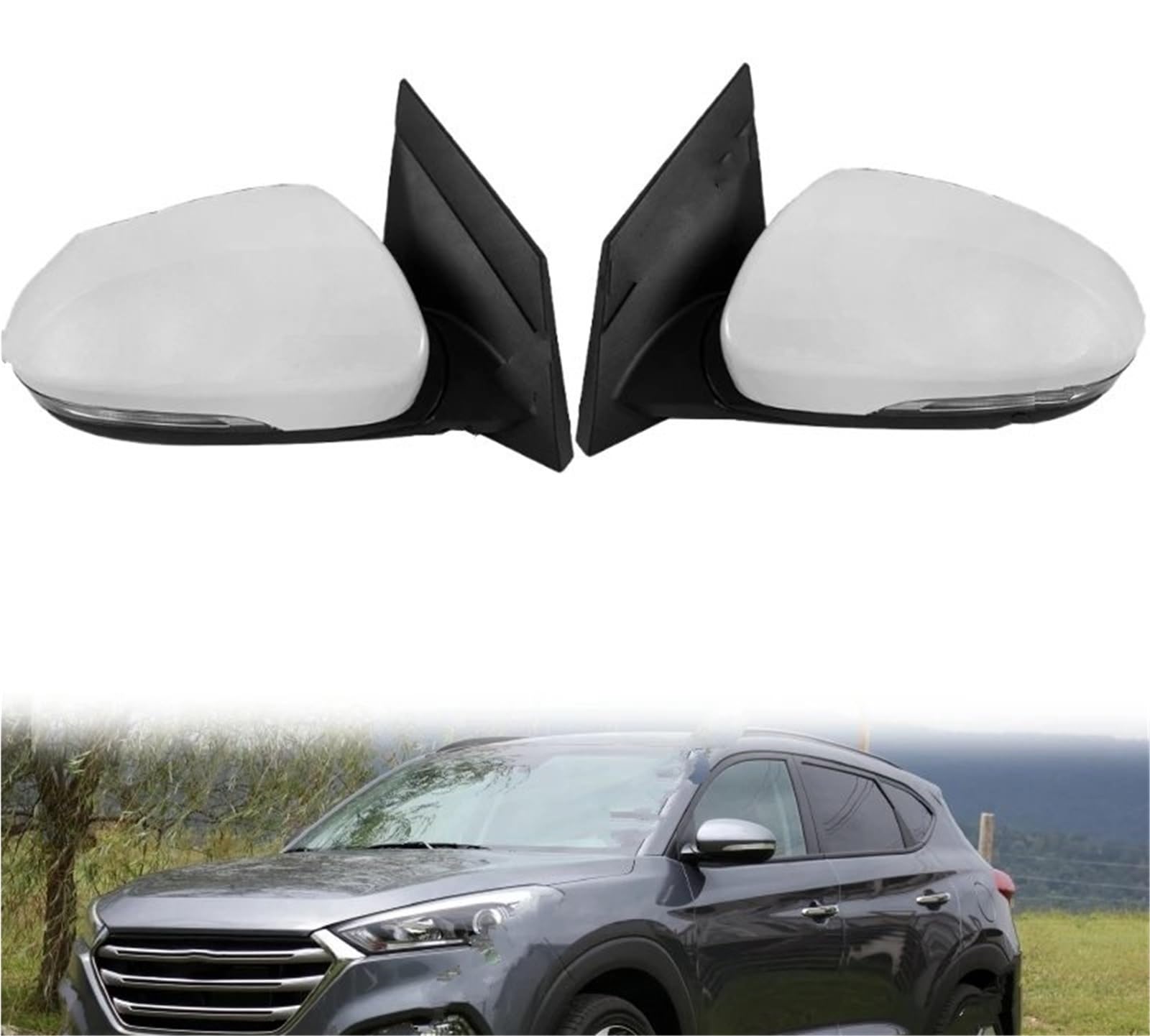 Specchietti Retrovisori Esterni Per Hyundai Per Tucson 2015 2016 2017 2018 2019 Auto Porta Ala Laterale Gruppo Specchio Retrovisore Specchi Esterni(Bianco,5pin Left)