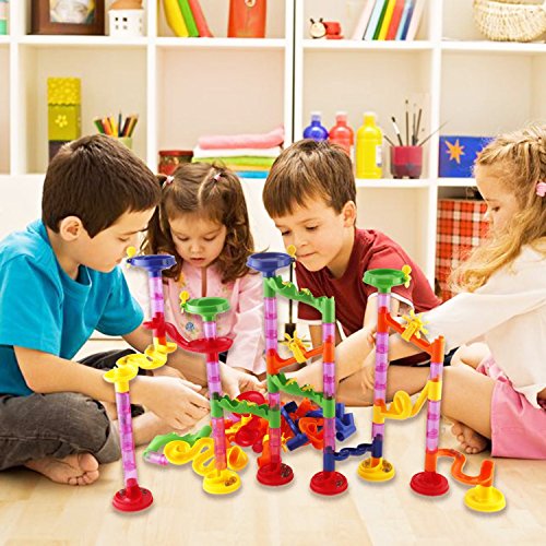 Elongdi Marble Run Race Coaster Set, Marble Run Railway Toys [ 105 Pieces ] Construction Toys Building Blocks Set Marble Run Race Coaster Maze Toys For Kids #TOP3