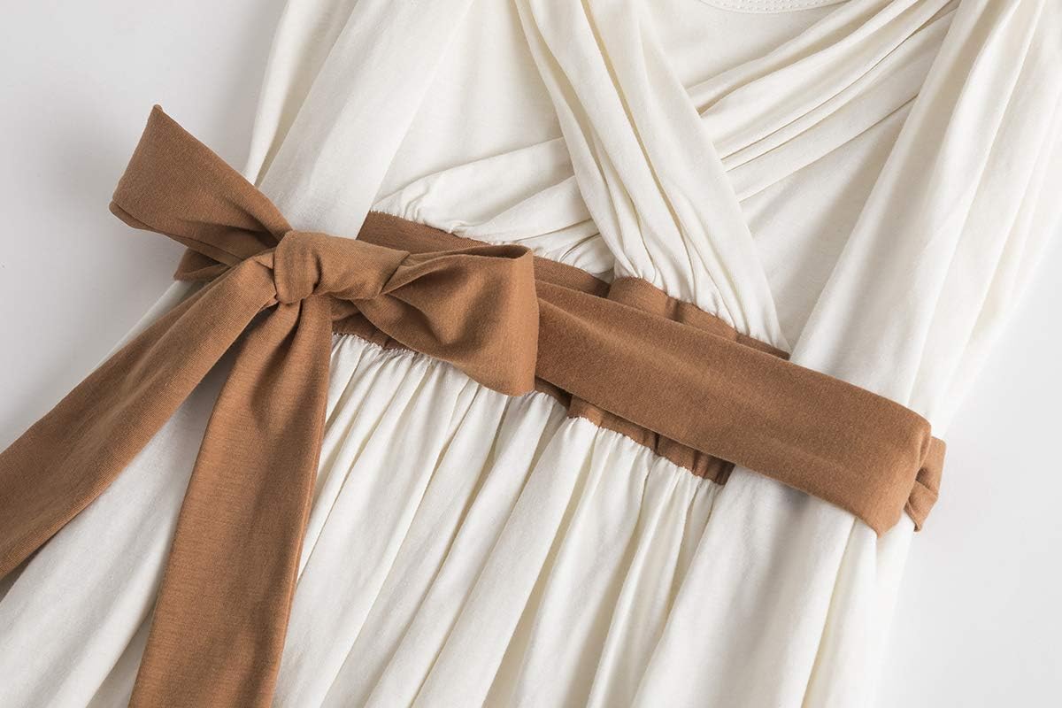 Rey Costume Chewbacca Rhinestone Princess Leia Costume Darth BB8 R2D2 (Beige, 6 Years) - Image 4