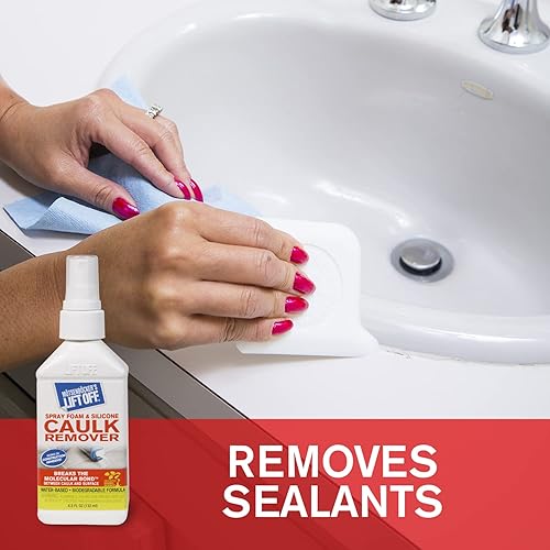 Miniatura 6 de Motsenbocker's Lift Off 41145 4.5 onzas de espuma en aerosol y removedor de calafateo de silicona, seguro para duchas, zócalos, acero inoxidable