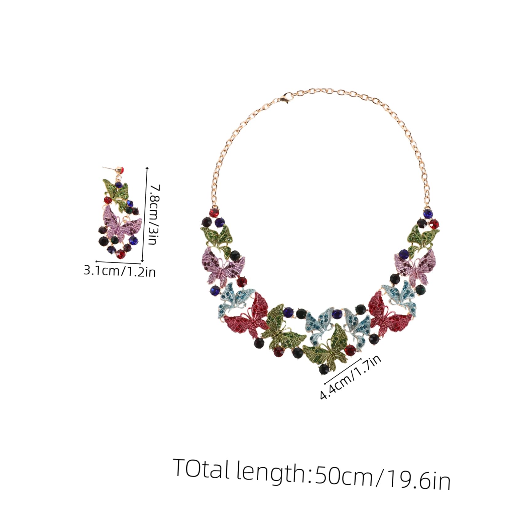 SHOWERORO Accesorios de Fiesta Gemas de Imitación Collar y Conjunto de Pendientes para Mujer para Fiestas de Bodas y Ocasiones Especiales