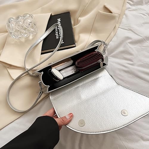 Miniatura 5 de Bolso pequeño de color plateado, bolsos cruzados, bolsos de noche Y2K, bolso de mano para mujer, bolsos de hombro, bolsa de mano para mujer 2023