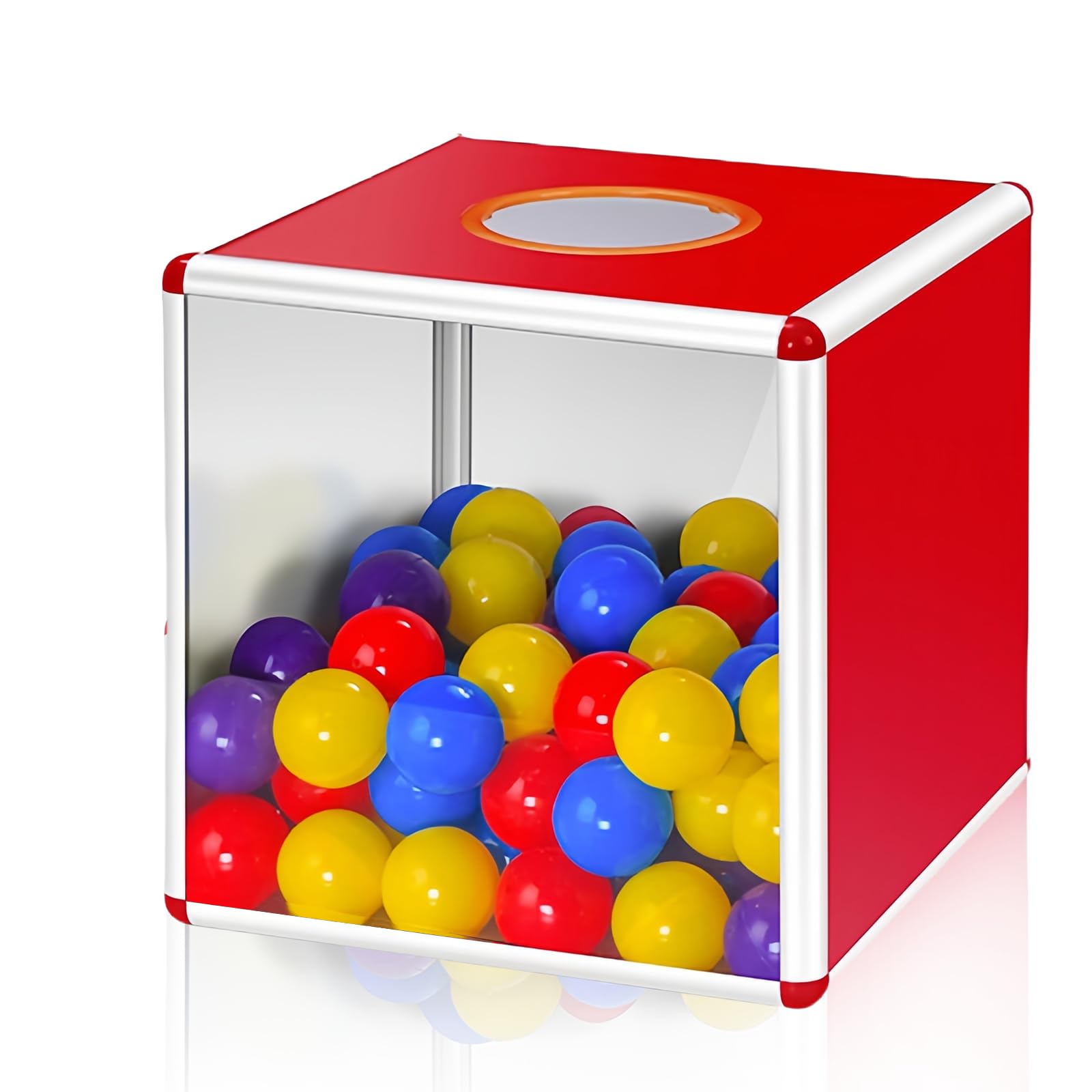 Scatola Della Lotteria, Lotteria Scatola con Struttura in Lega di Alluminio, Scatola per Lotteria, Raffle Box per Riunioni Annuali e Giochi, Scatola per Raccolta Fondi Cubica (25 x 25 x 25 cm)