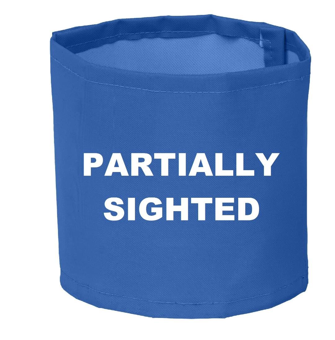 Printed PARTIALLY SIGHTED Armband 18" x 4" 6 x Colours Available (Blue)