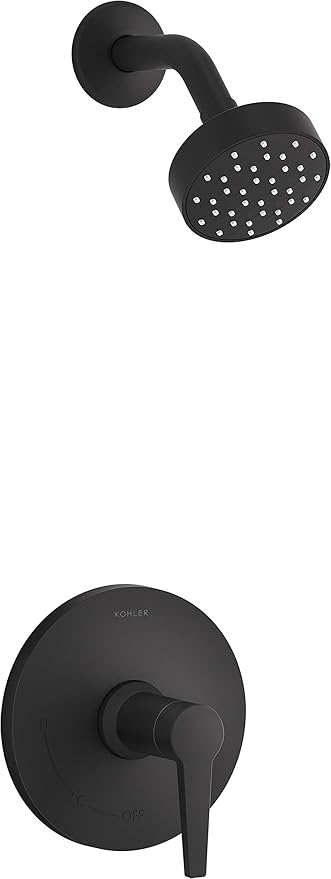 KOHLER K-TS97077-4G-BL Pitch Shower Trim Set, Matte Black