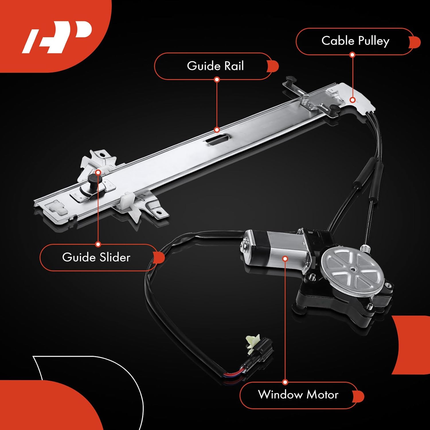 A-Premium Power Window Regulator with Motor Compatible with Kia Sportage 2000-2002 4 Door Front Left Driver Side