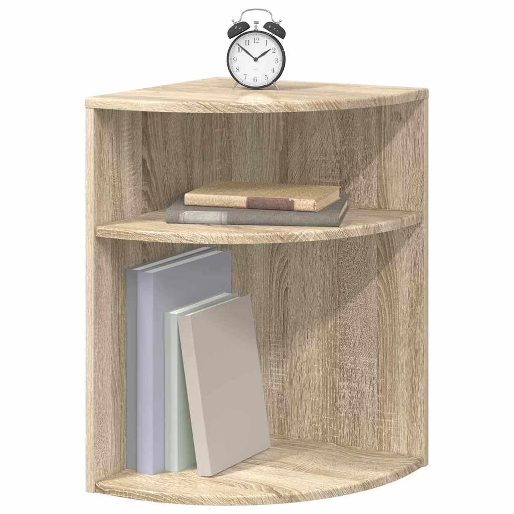 Beistelltisch Sonoma-Eiche 39,7 x 39,7 x 60 cm Holzwerkstoff, moderner Couchtisch mit Ablagefächern, Kleiner Beistellschrank für Wohnzimmer, Flur und Büro