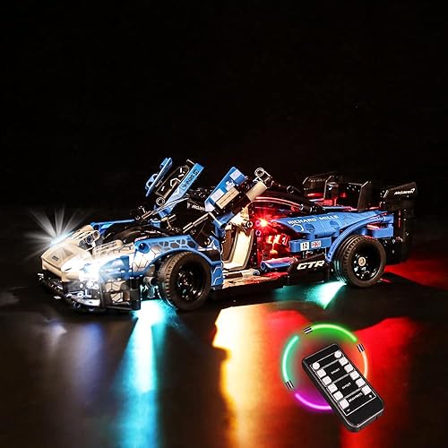 Vista 7 de VONADO Kit de luz LED compatible con Lego McLaren Senna GTR, iluminación de bricolaje para coches Lego Technic