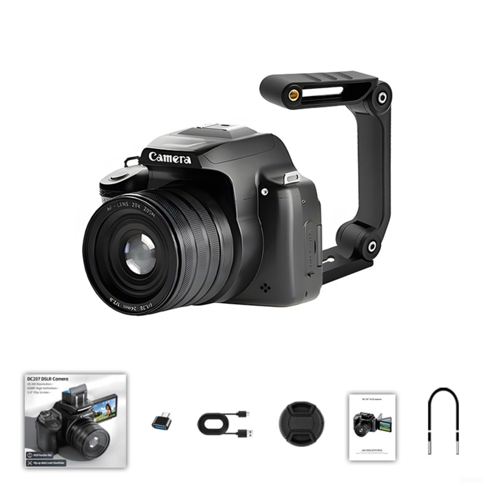 68 MP Digitalkamera mit 28-fachem Zoom und 4K-Videoaufnahme, 7,1 cm (2,8 Zoll) 180° Flip-Bildschirm für Vlogging, Reisen und Event-Fotografie, Schwarz (Kamera-Fülllicht)