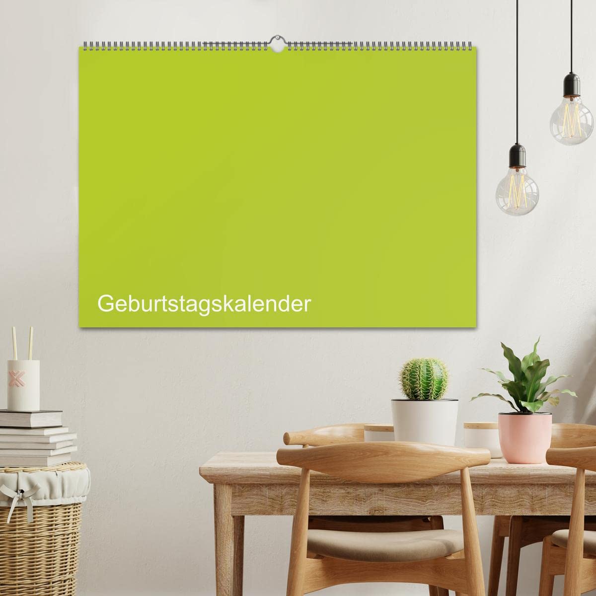 Bastel-Geburtstagskalender grün/Geburtstagskalender (Wandkalender 2026 DIN A2 quer), CALVENDO Monatskalender: Der elegante Geburtstagskalender zum Selbst-Gestalten (CALVENDO Hobbys)