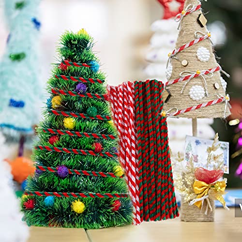 500 Pièces Cure-pipes de Noël Tiges de Chenille pour Noël Couture Bricolage Artisanat 5 Couleurs Cure-pipes pour Mariage Maison Fête de Noël Décoration de Vacances - Image 7