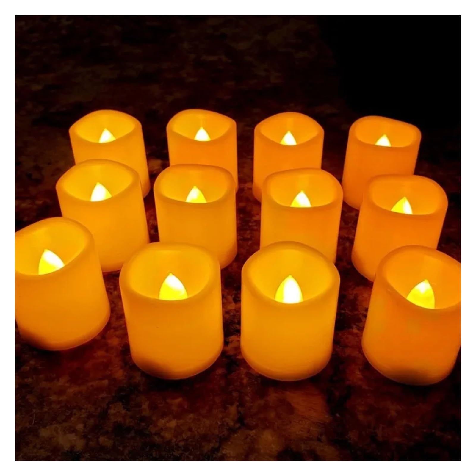 Bougie LED vacillante avec bougies chauffe-plat sans flamme Décoration pour la maison de mariage Bougie à lumière chaude Plusieurs choix (lot de 24 (recommandé), 5 x 11)