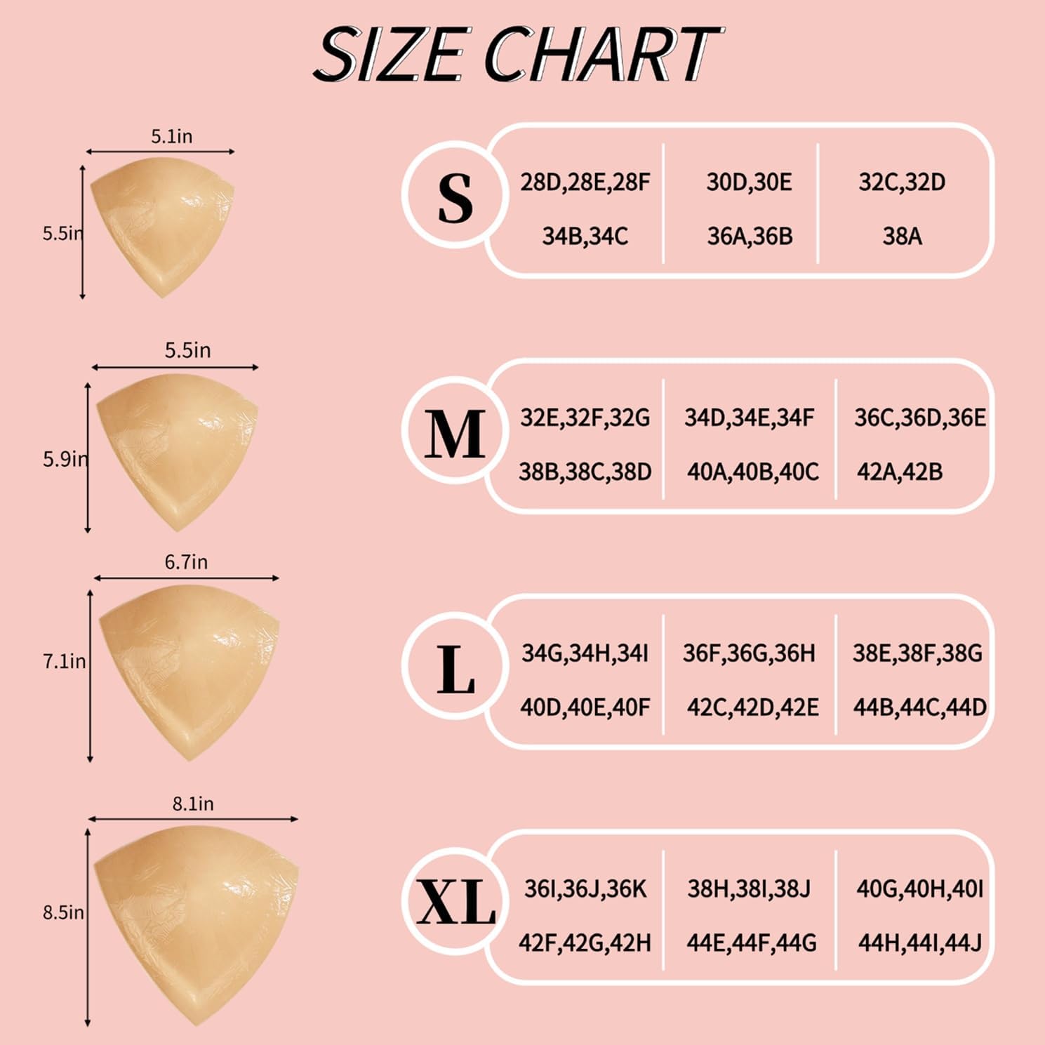 DEPOVOR Large Size Double-Sided Sticky Inserts Lightly Padded for D+ Cups, Reusable Adhesive Lifting Bras for Large Bust - Image 6