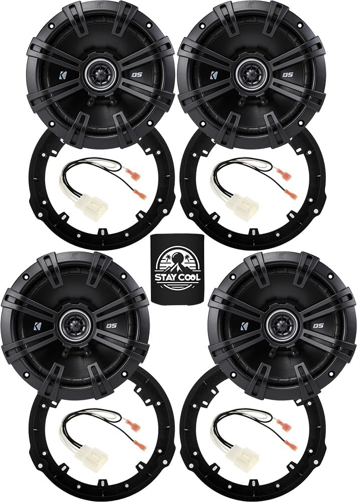 KICKER Speakers 6.5 inch for Ford Fusion 2013-2020 Upgrade Kit - 4 Pack of DS Series with Adapters and Harness, Coaxial 6 1/2 Car Audio Front and Rear Door Speaker DSC650, 43DSC6504