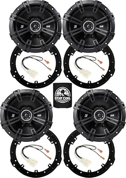 KICKER Front and Rear Door 6.5 Speakers Kit for Ford Fusion 2013-2020 Upgrade Kit - 2 Pairs of DS Series 6 1/2 Inch Coaxial Speakers with Adapters and Harnesses - DSC650, 43DSC6504