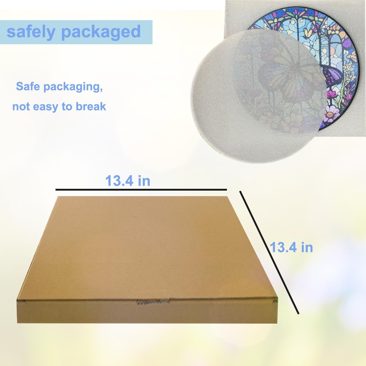 Sunflower Decor Suncatcher,Stained Glass Suncatcher for Window,Originally Designed Butterfly Sun Catchers,7.8" Large Stained Glass Window Hanging,Sunflower Gift for Women - Image 7