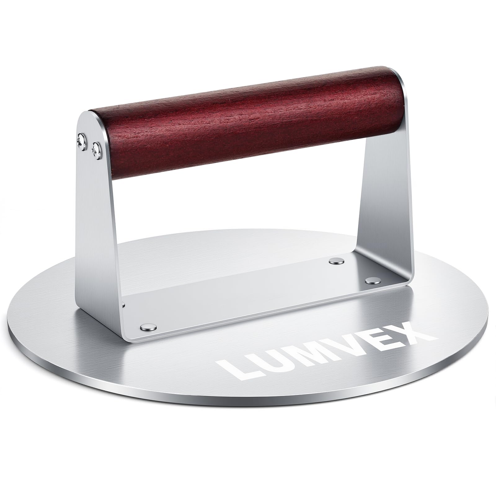 LUMVEX Edelstahl Burgerpresse, 6,3 Zoll Edelstahl Smash Burger Press, Professionelles Edelstahl Burgerpresse Grillzubehör, Leicht zu Reinigen