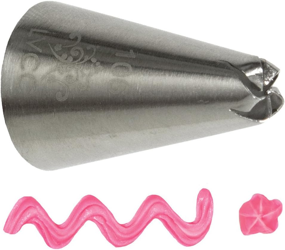 LVCC Engraved Icing Cupcake Piping Nozzle #106 - Stainless Steel Drop Flower