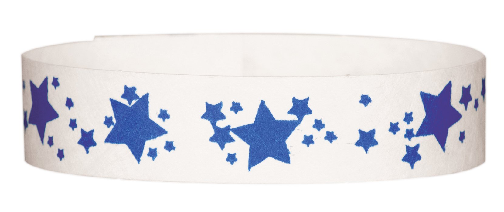 3/4" Tyvek Wristbands Star Pattern Box 500 for Events (Blue)
