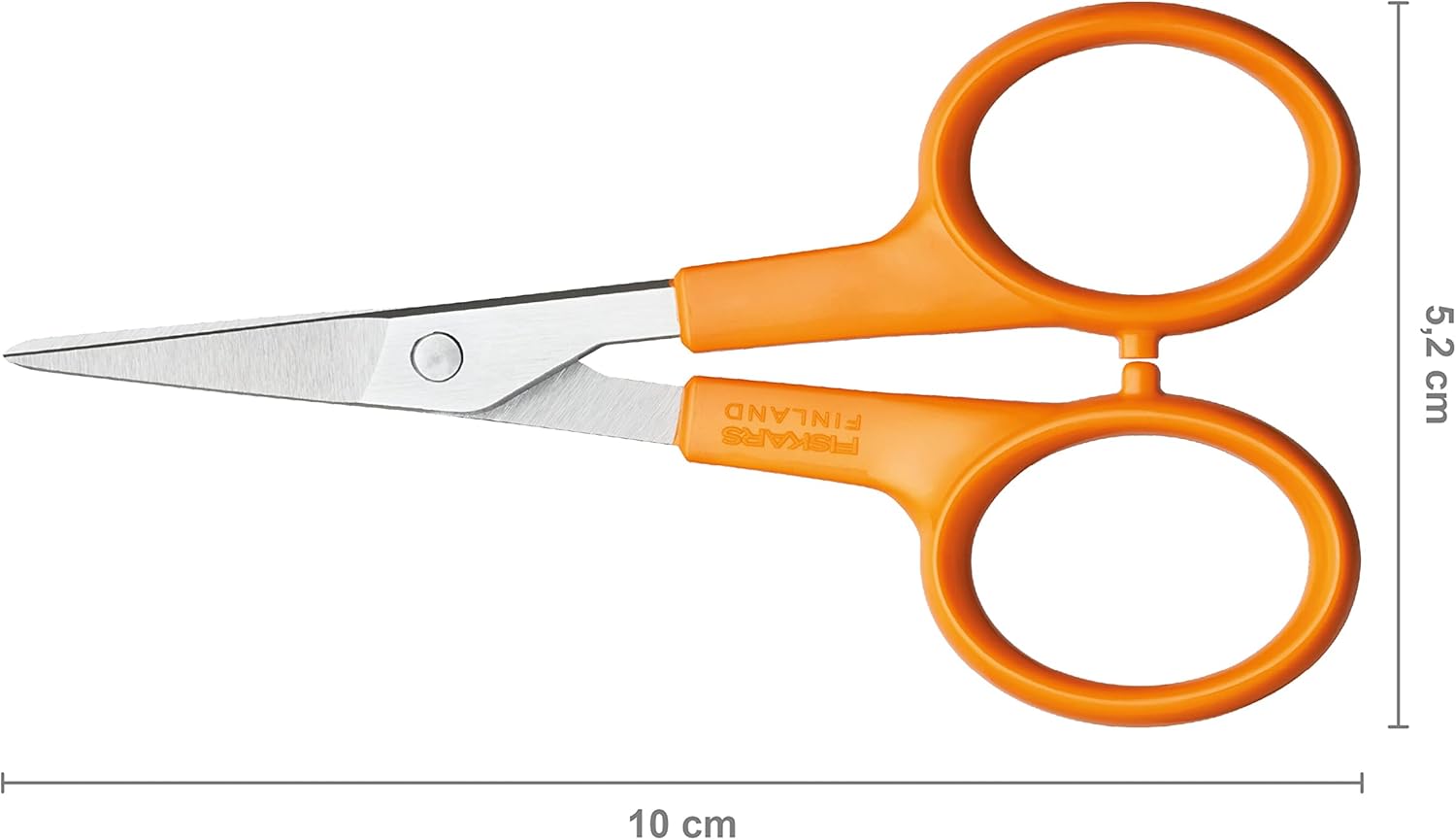 Fiskars Embroidery Scissors, Length: 10 cm, For Right- and Left-handed Users, Stainless Steel Blade/Plastic Handles, Orange, Classic, 1005143