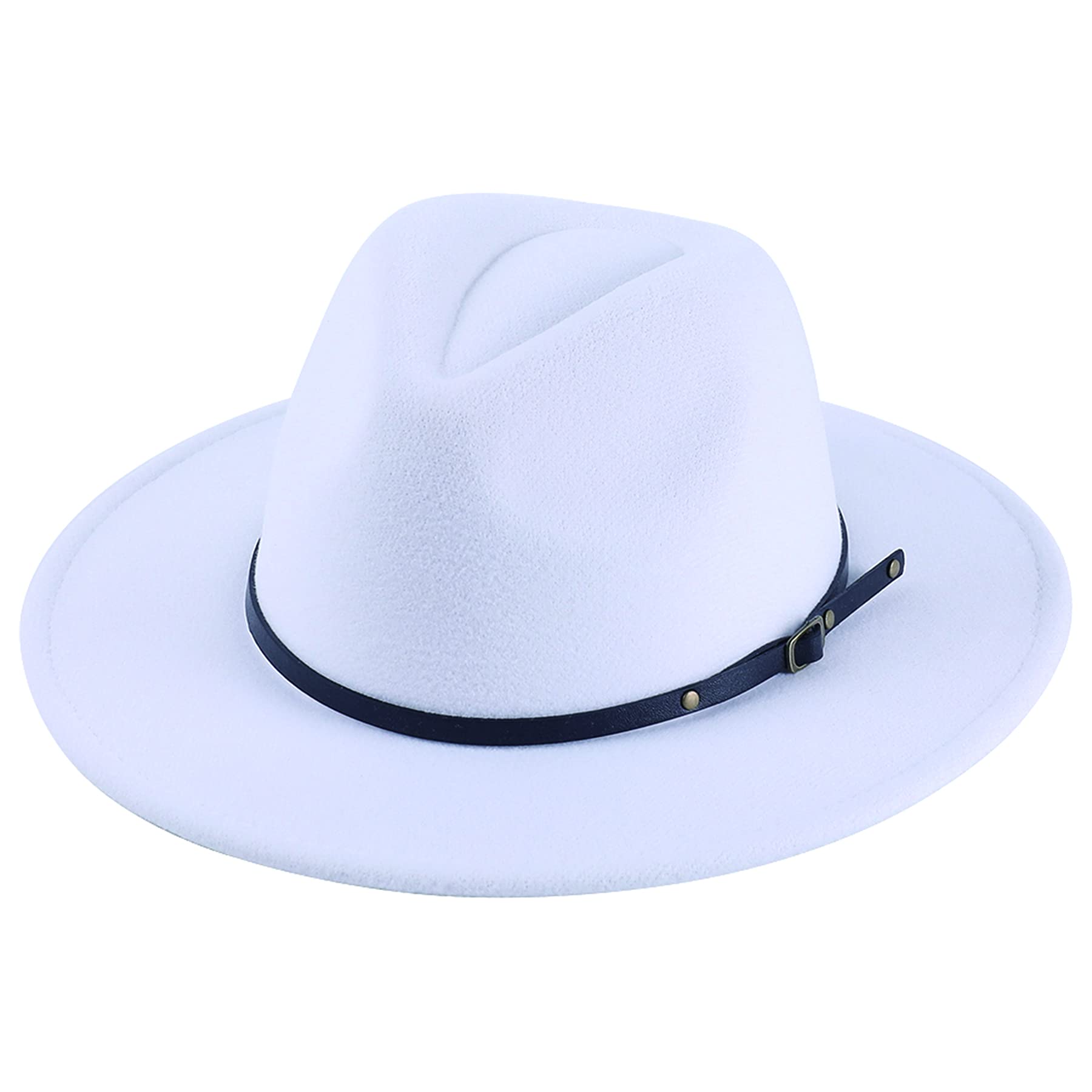 LanzomLanzom Women Lady Elegant Wide Brim Hat Warm Wool Fedora Hat