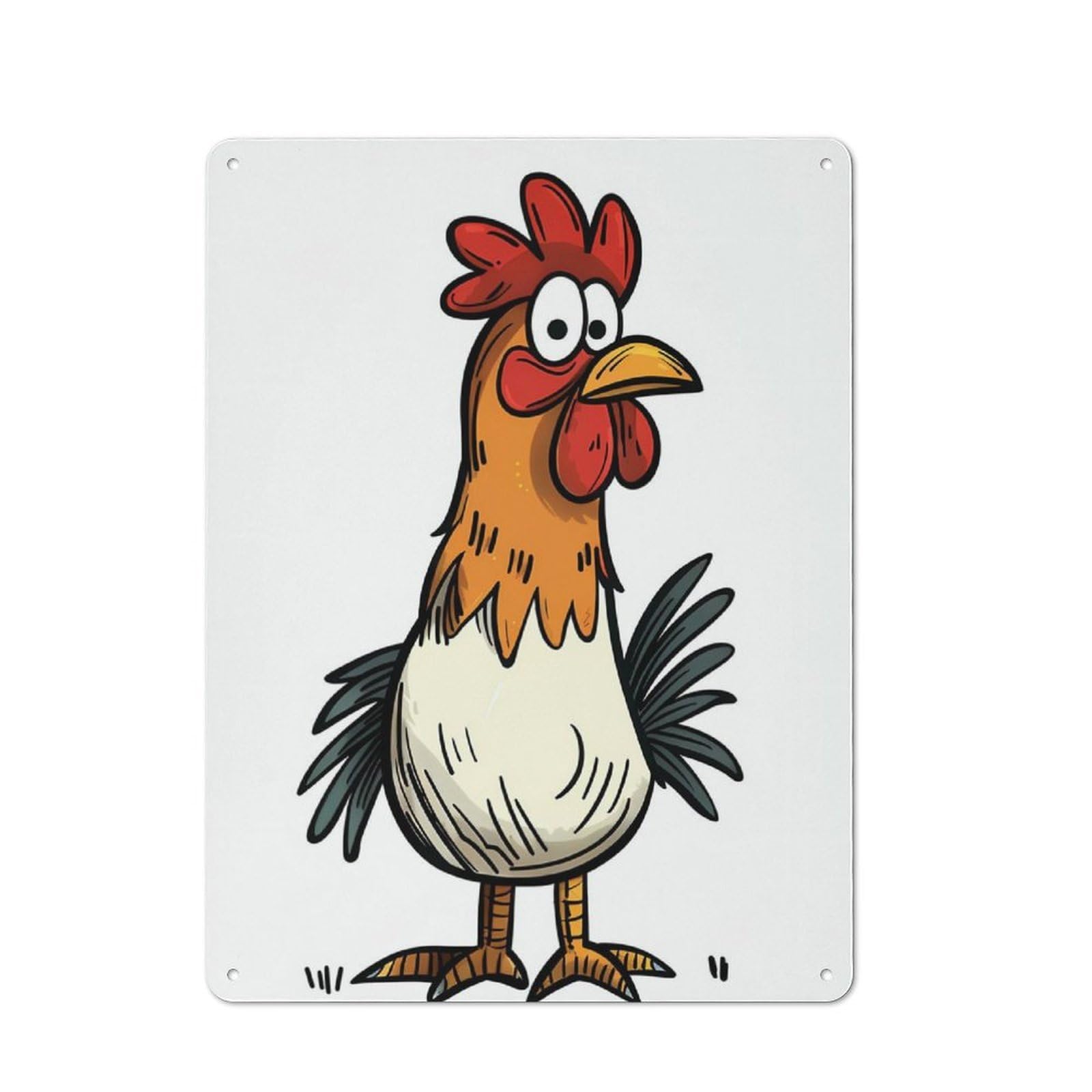 Junmoney Funny Chicken Metal Plaque 40X30cm With For Garage Wall, Vintage Decor, Autumn Home Decor For Collectors Of Metal Signs