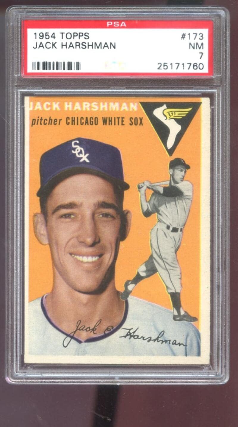 1954 Topps #173 Jack Harshman PSA 7 Graded Baseball Card MLB NM Chicago White Sox