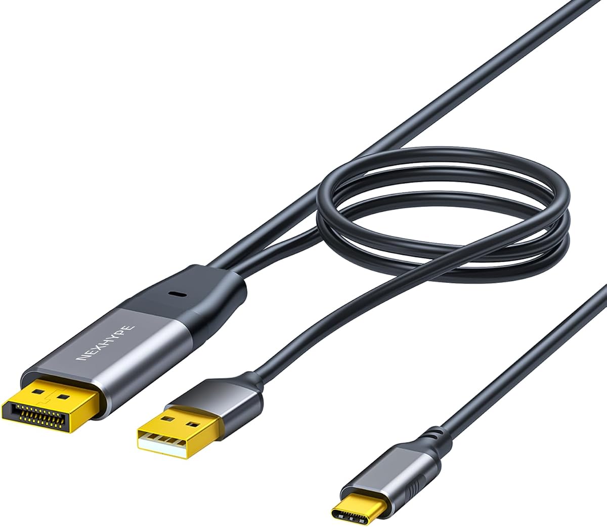 DisplayPort to USB-C Cable with Power 6.6ft for PC to AR Glasses
