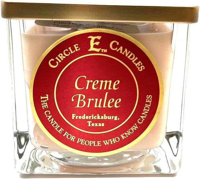 Circle E Candles, Crème Brulee - Vela en tarro de tamaño pequeño, 8 onzas, 1 mecha