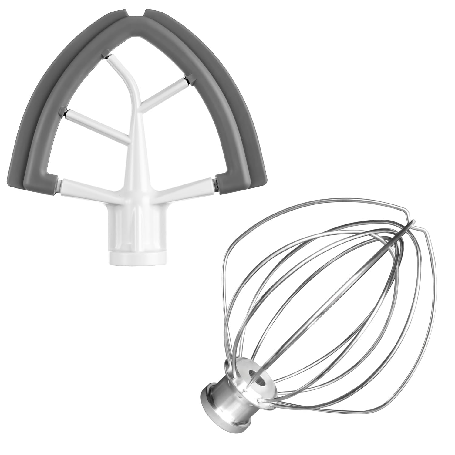 Stainless Steel Wire Whip&Flex Edge Beater for KitchenAid 4.5 and 5-Quart Tilt-Head Stand Mixer