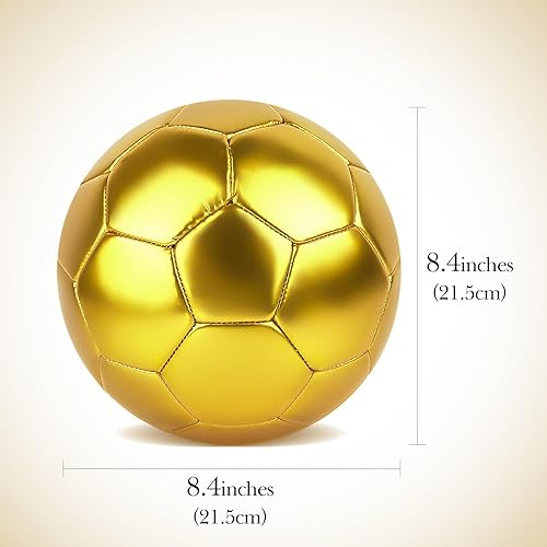 Miniatura 2 de Linkidea Balón de fútbol de color oroplateado, balón de fútbol oficial de tamaño de partido dorado, idea de regalo para fútbol de estilo libre y